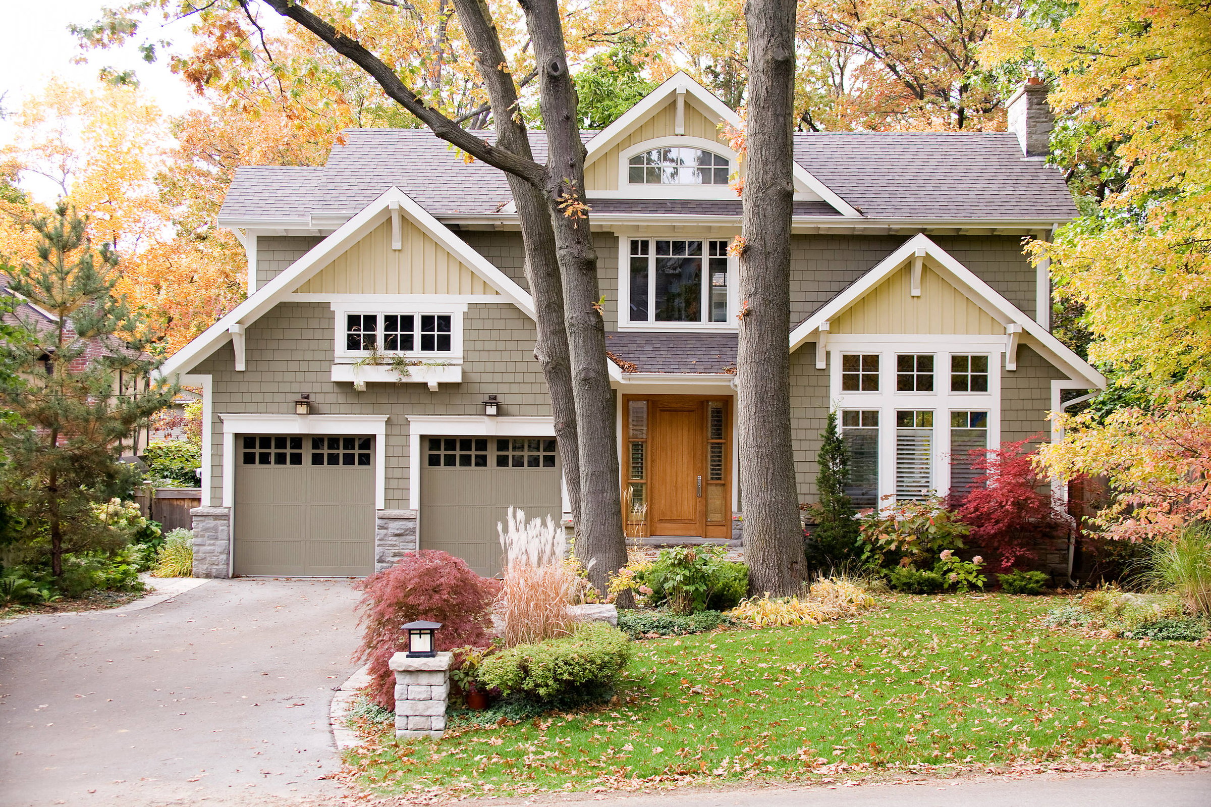 House exterior with yellow window box