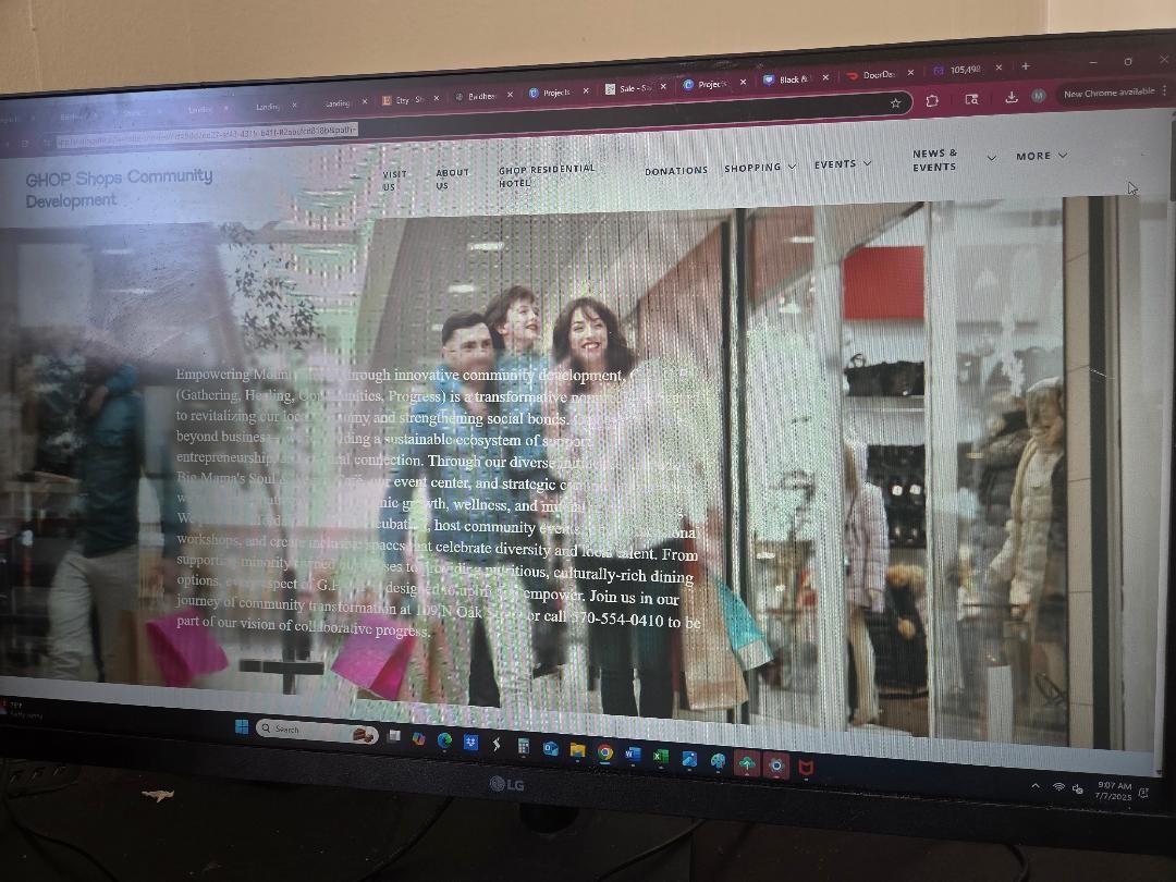 GHOP Community Center shopping area with people browsing boutiques