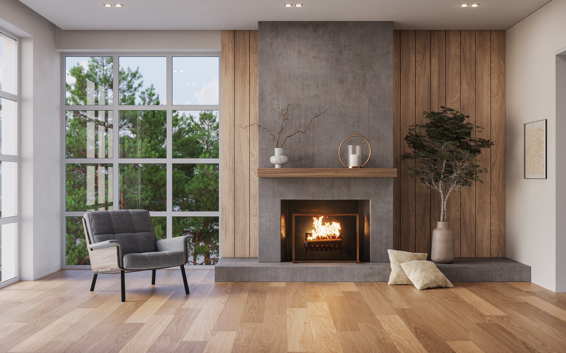 Modern fireplace renovation