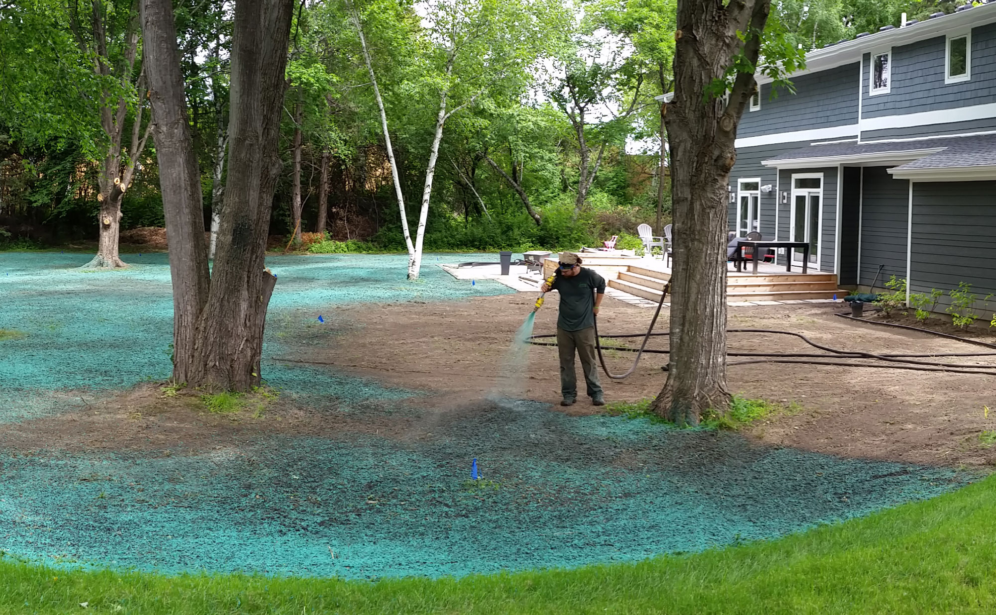 Hydroseeding application on various property types