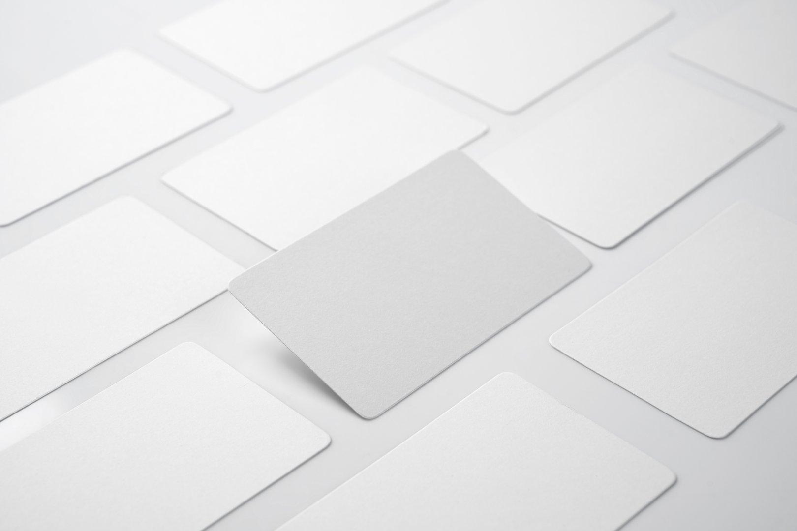 Business cards on a white background. Empty business card for copy space