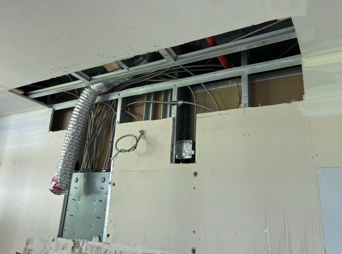 Before - Drywall before repair