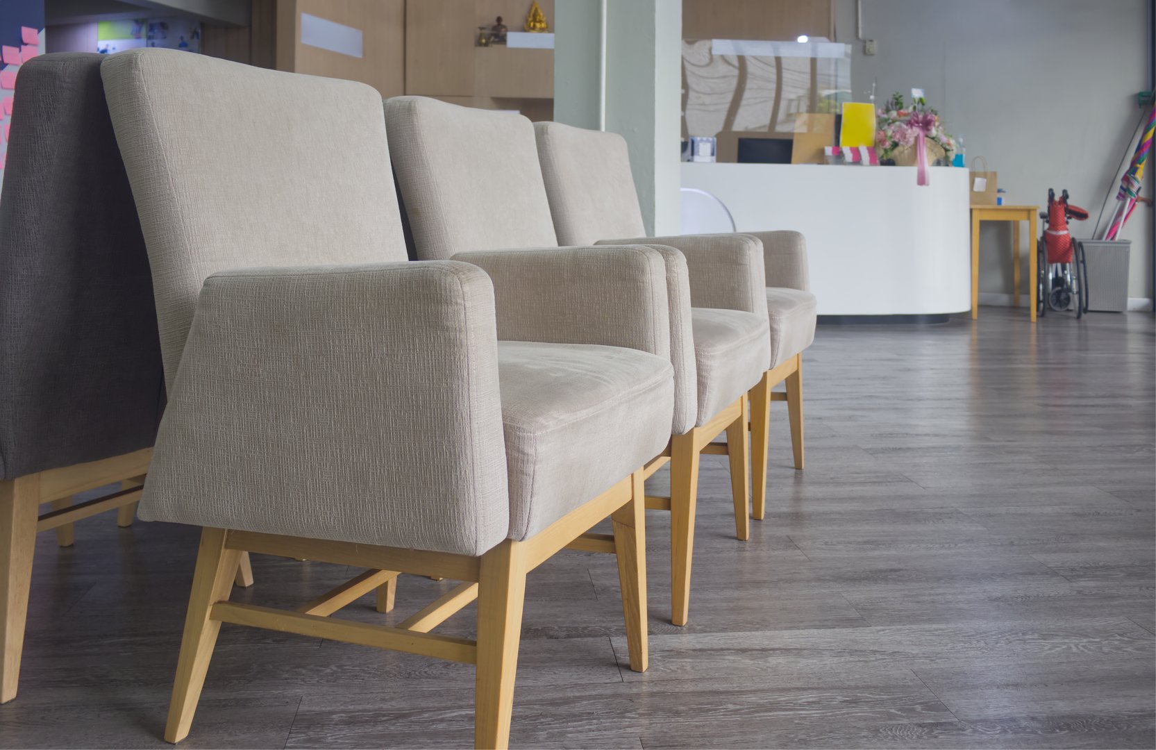 Modern clinic waiting area