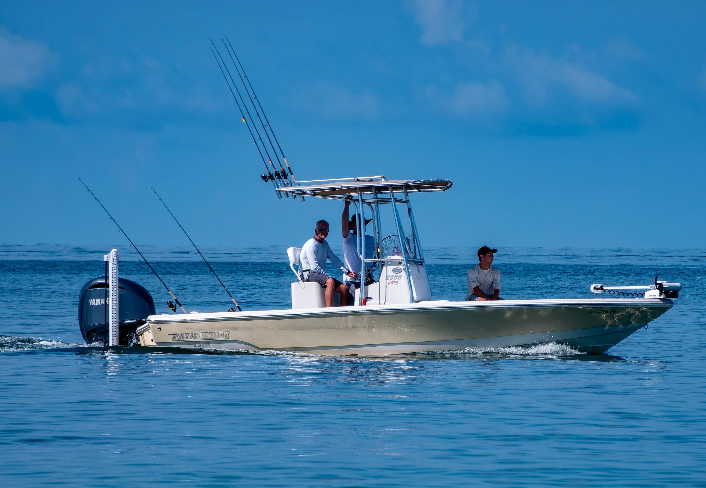 A motor boat off the Florida coast