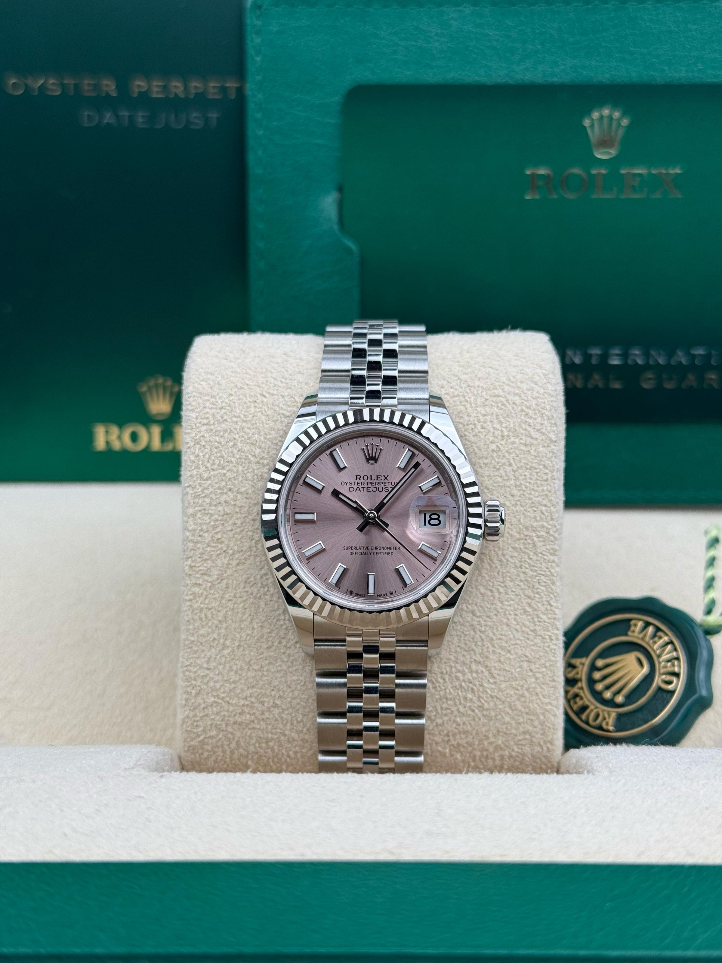 Rolex Datejust 28mm Pink Index Dial