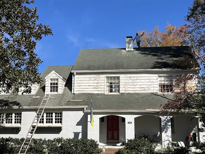 Covered patio staining project