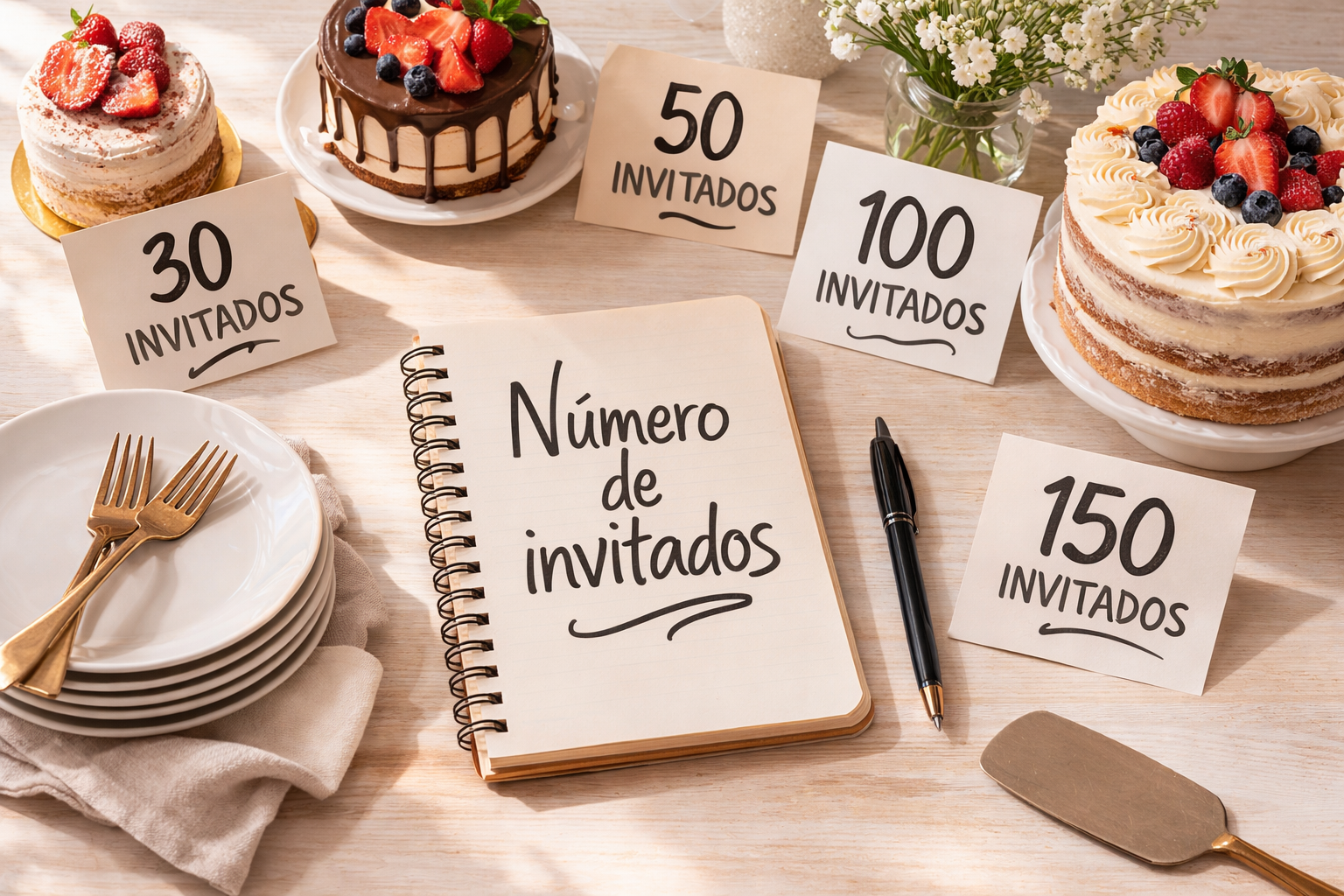 tamaño de pastel según número de invitados para fiestas grandes