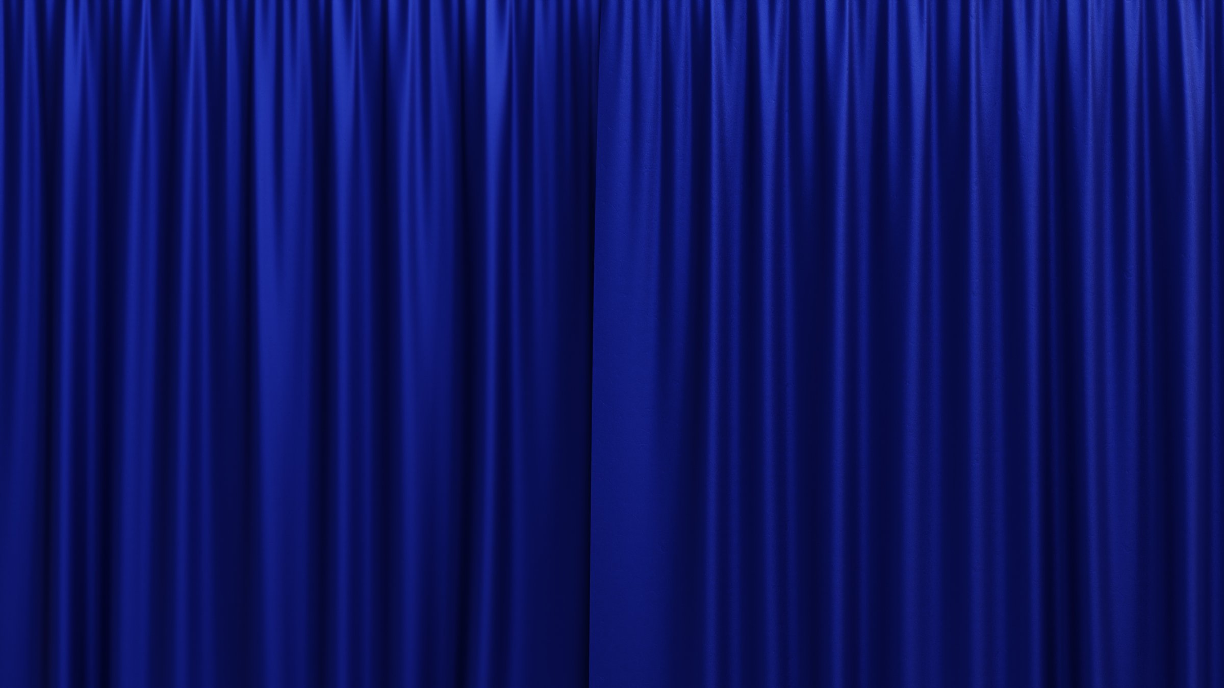Blue closed curtain