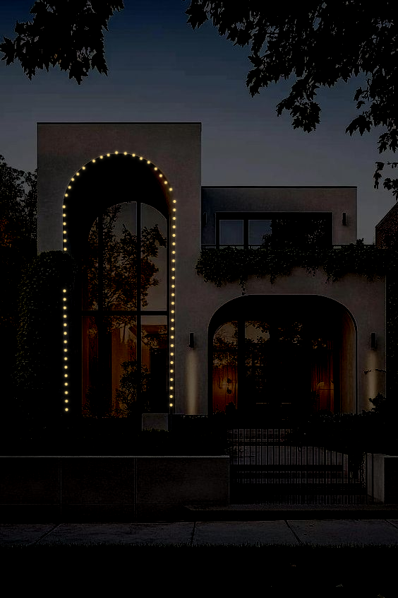 Large archway Christmas lighting mockup
