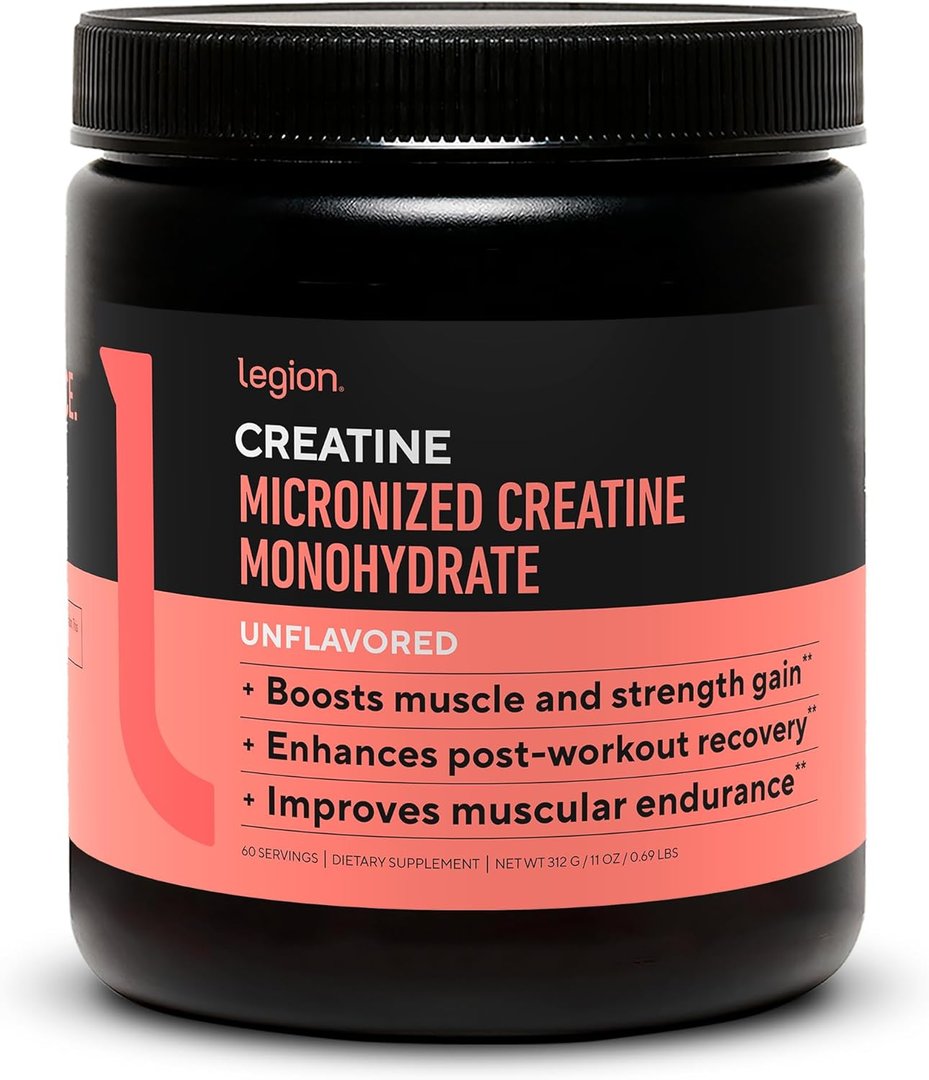 LEGION Micronized Creatine Monohydrate supplement bottle