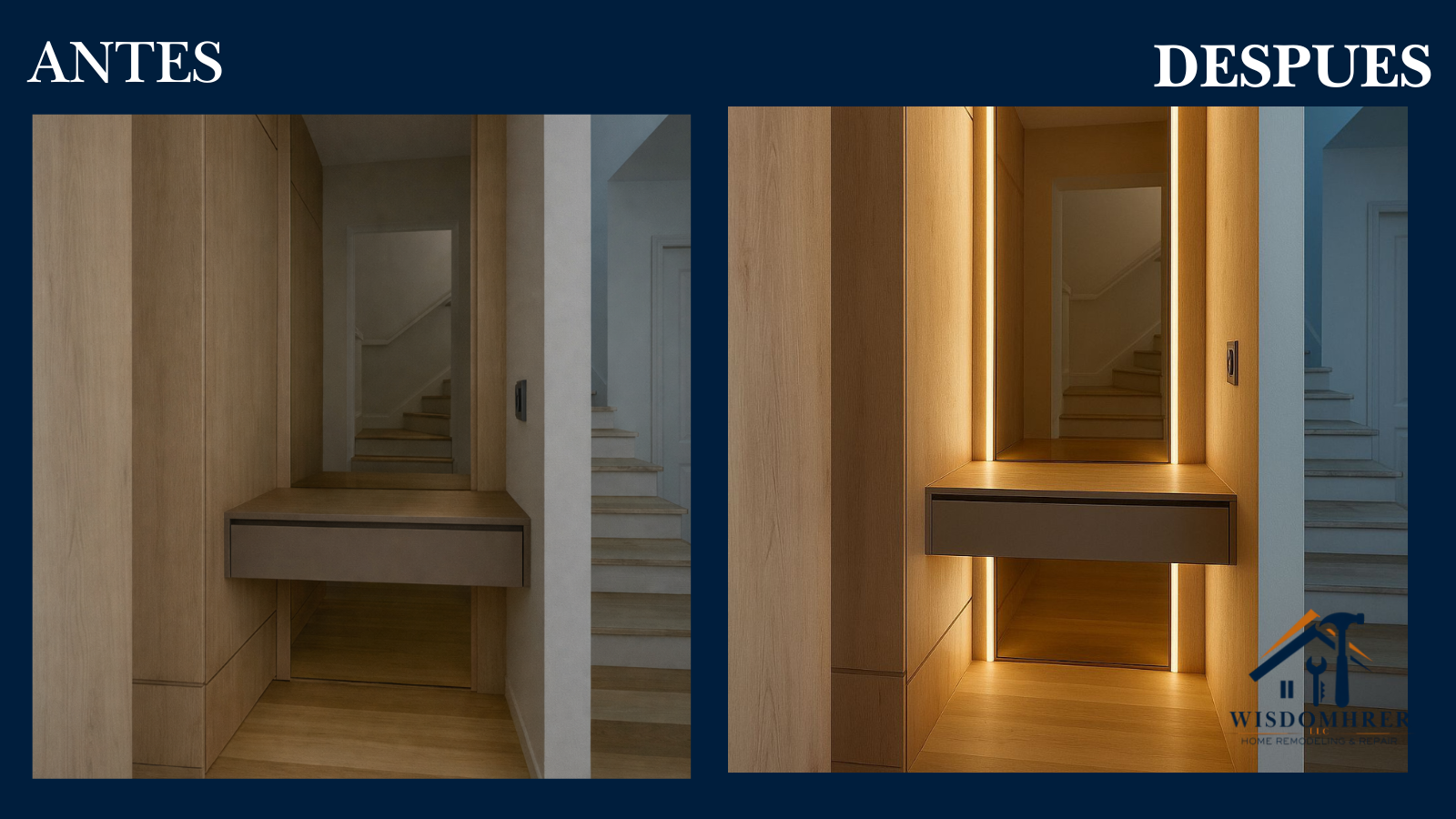 Instalación eléctrica profesional antes y después