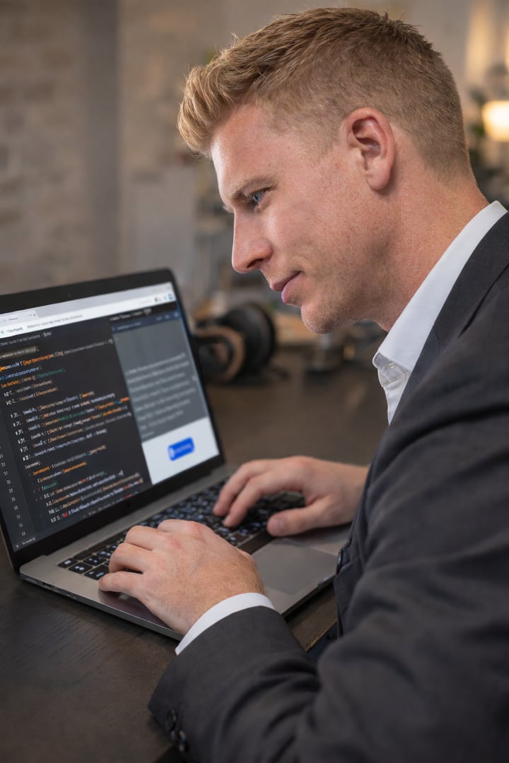 Eric Schneider - Webdesigner bei der Arbeit am Laptop