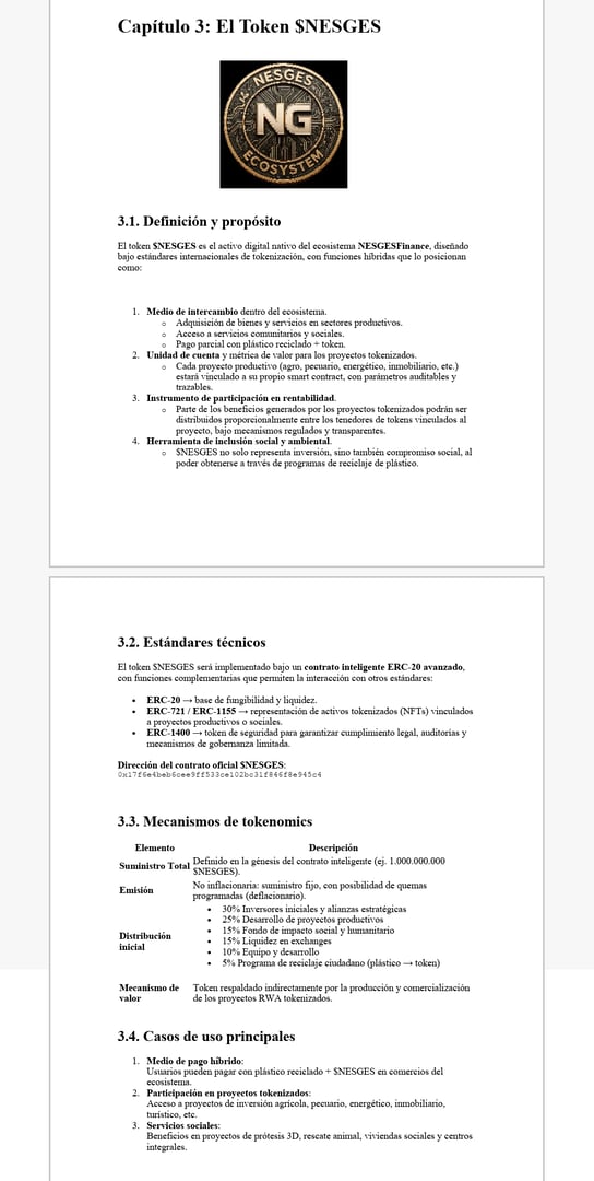 Proyectos productivos del ecosistema NESGESFinance