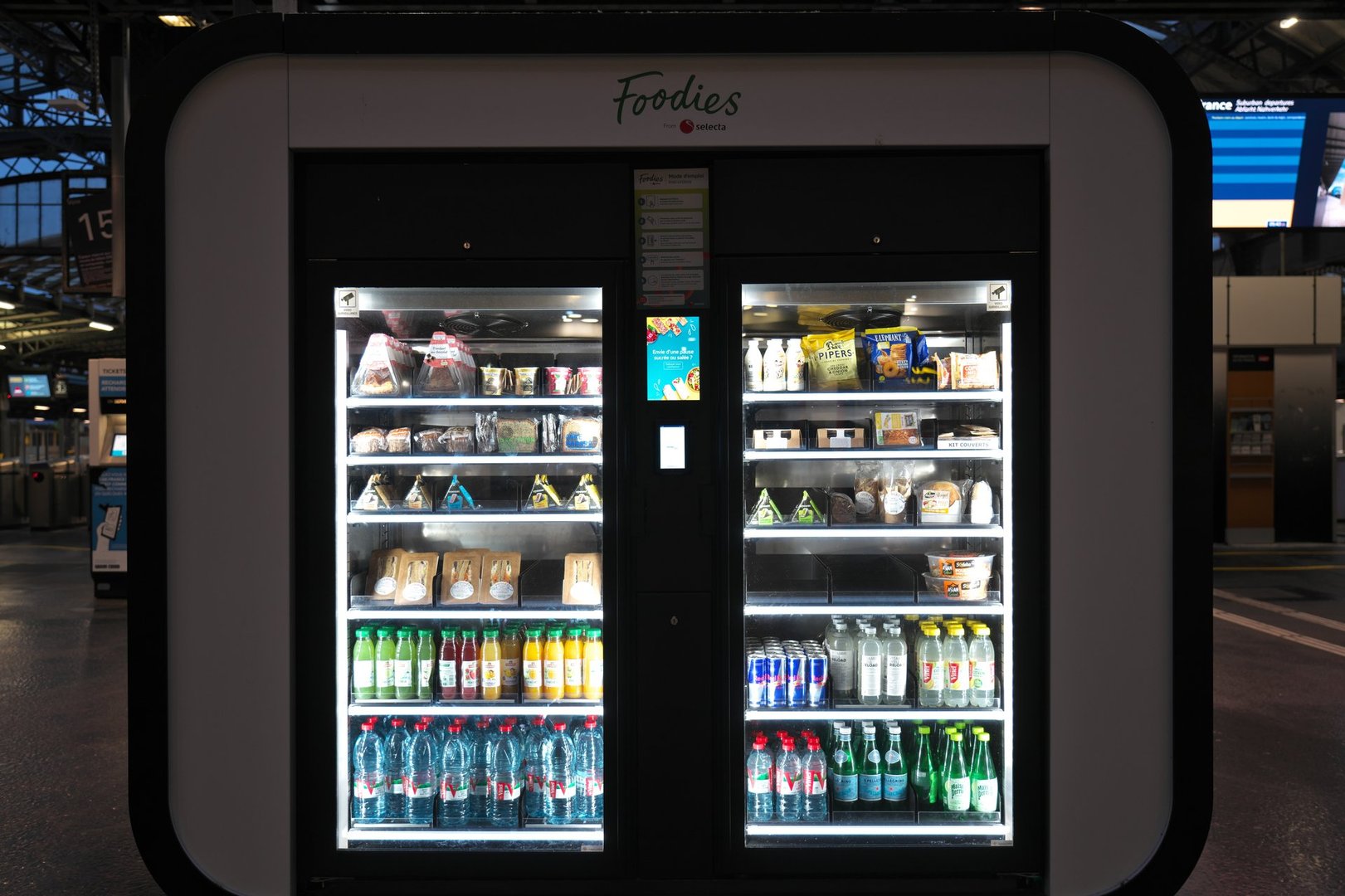 Paris, France - June 21, 2024:  A vending machine  placed  in Paris