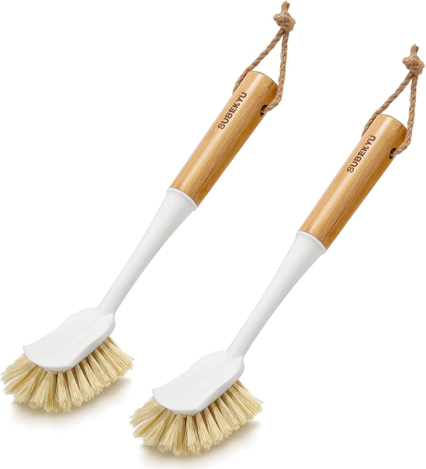 SUBEKYU Dish Brush with Sisal Bristles