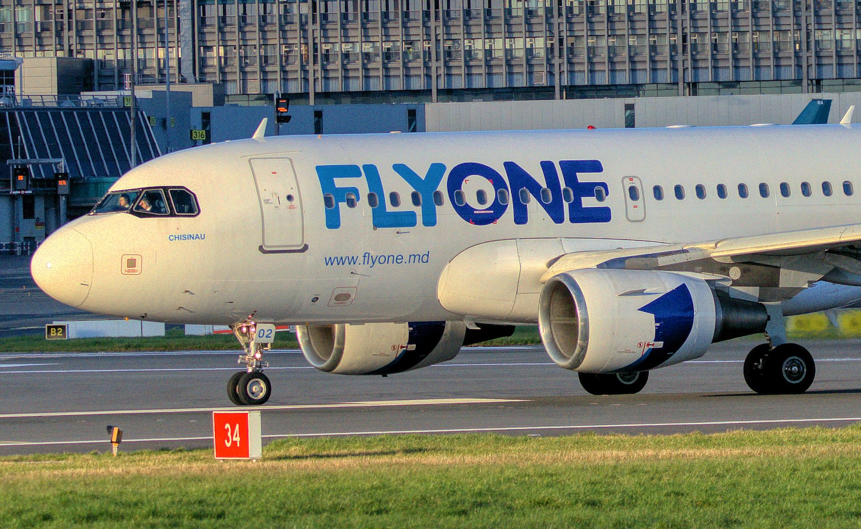 FlyOne airplane at Dublin airport