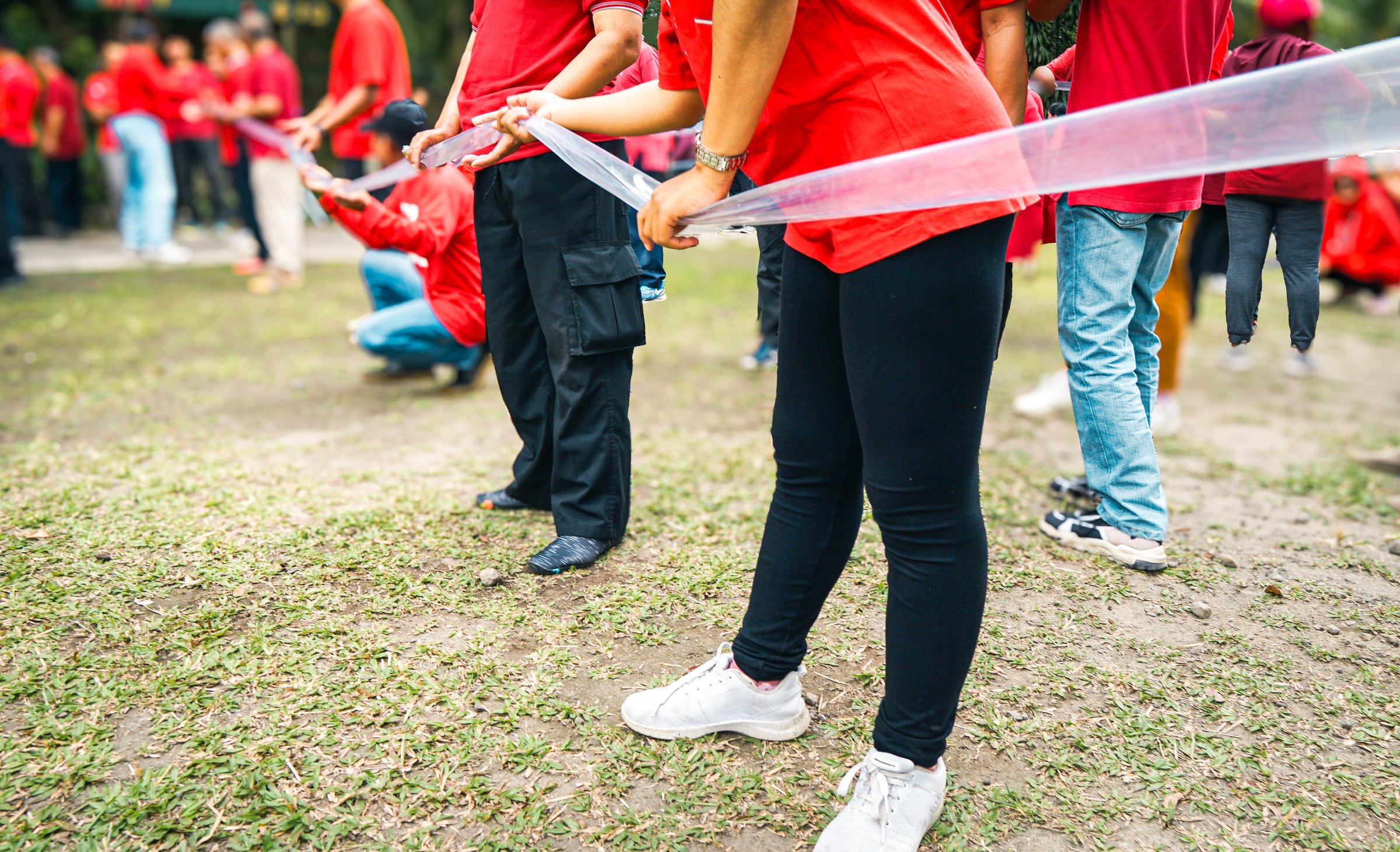 Team building game for group of people for getting team spirit and increasing friendship for colleagues.