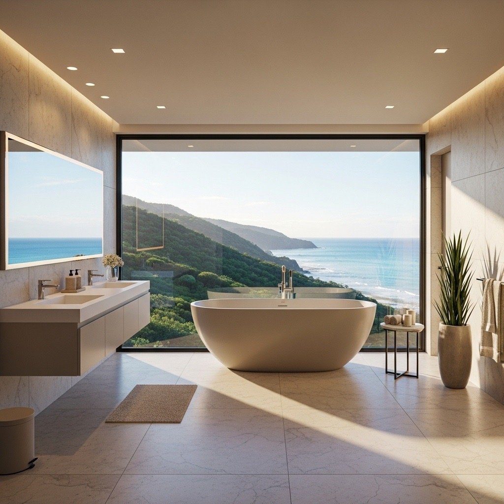 Luxury master bathroom with spa-like design