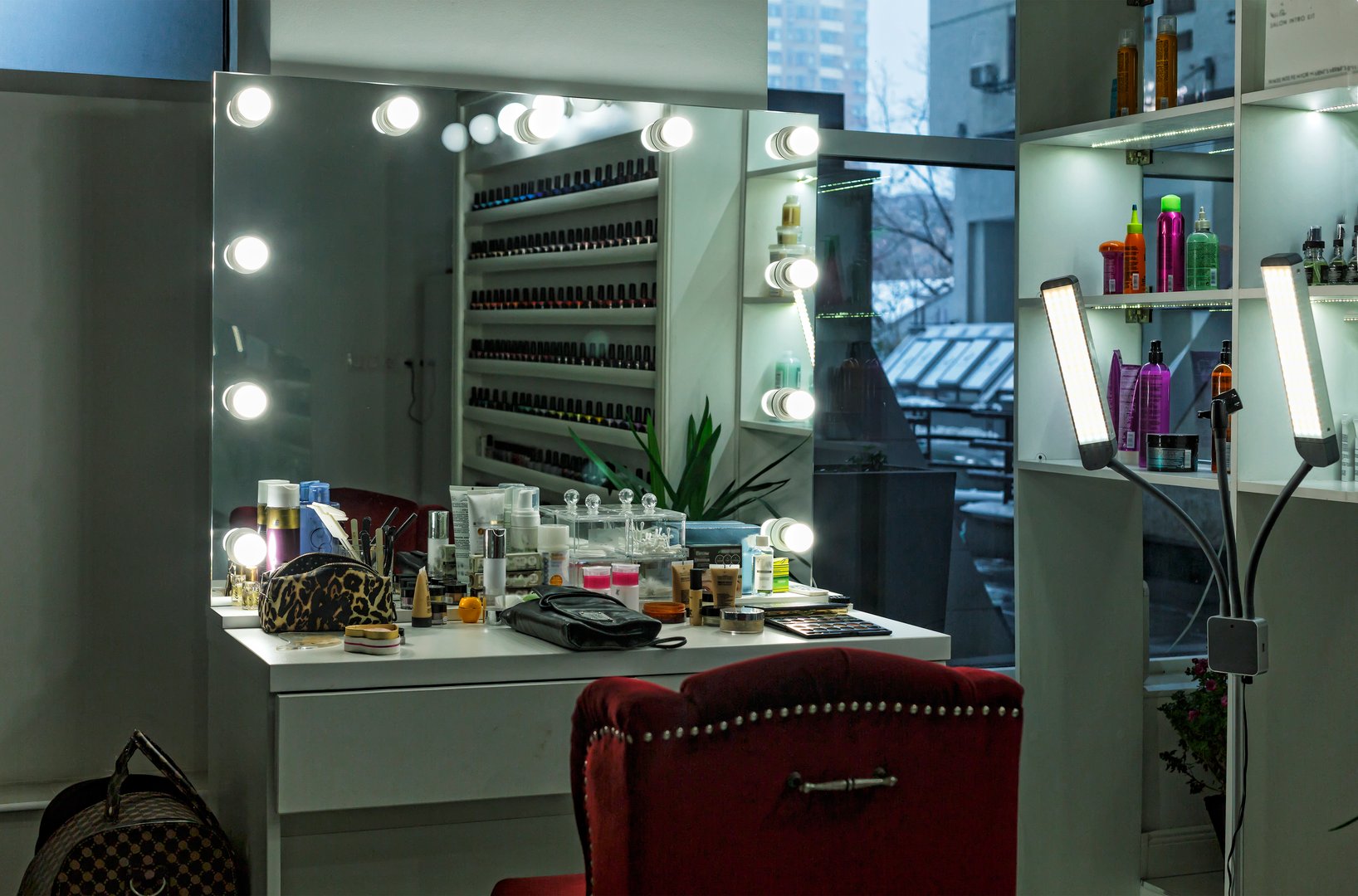 Makeup room at film studio