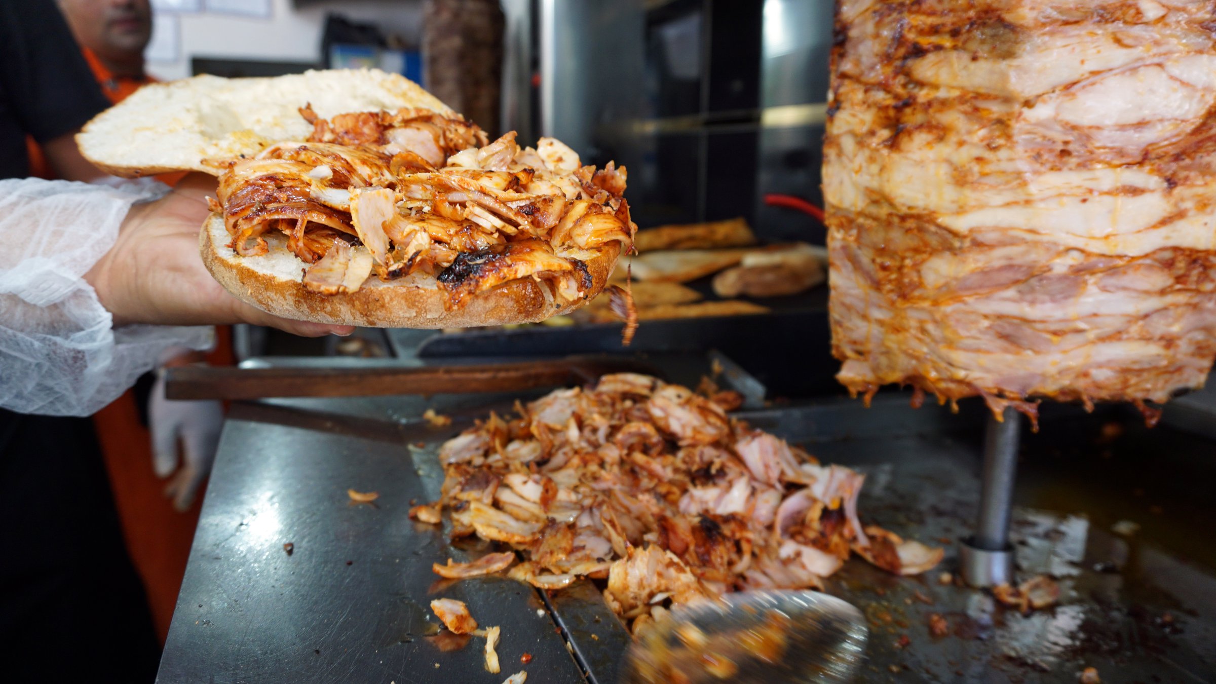 Making and serving 'Turkish Döner' made in Turkey
