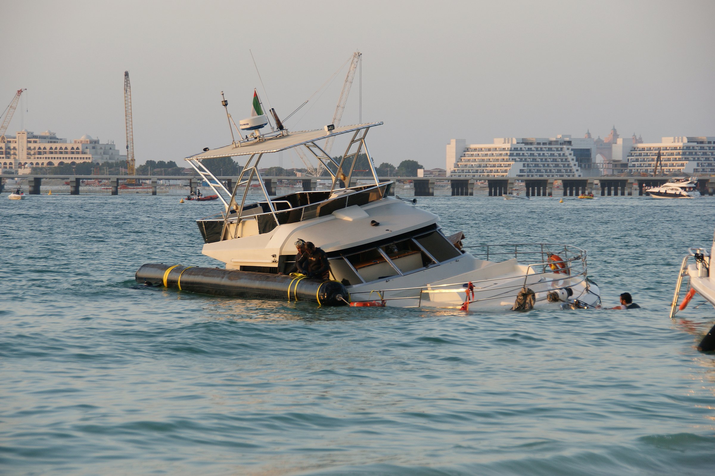 Sunken yacht rescue and recovery operation - emergency vessel salvage