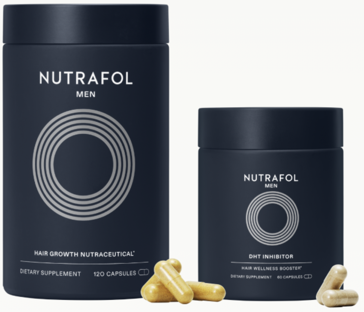 Nutrafol Men + DHT Inhibitor supplement bottle