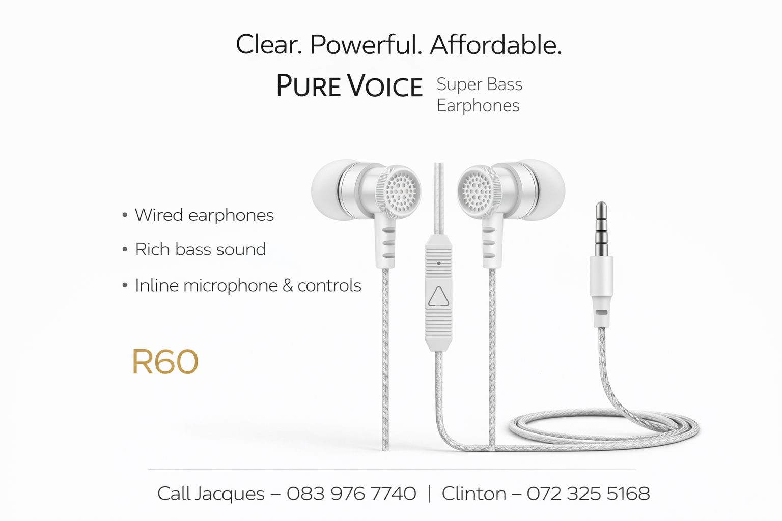 Wired Earphones Apple Style - R60