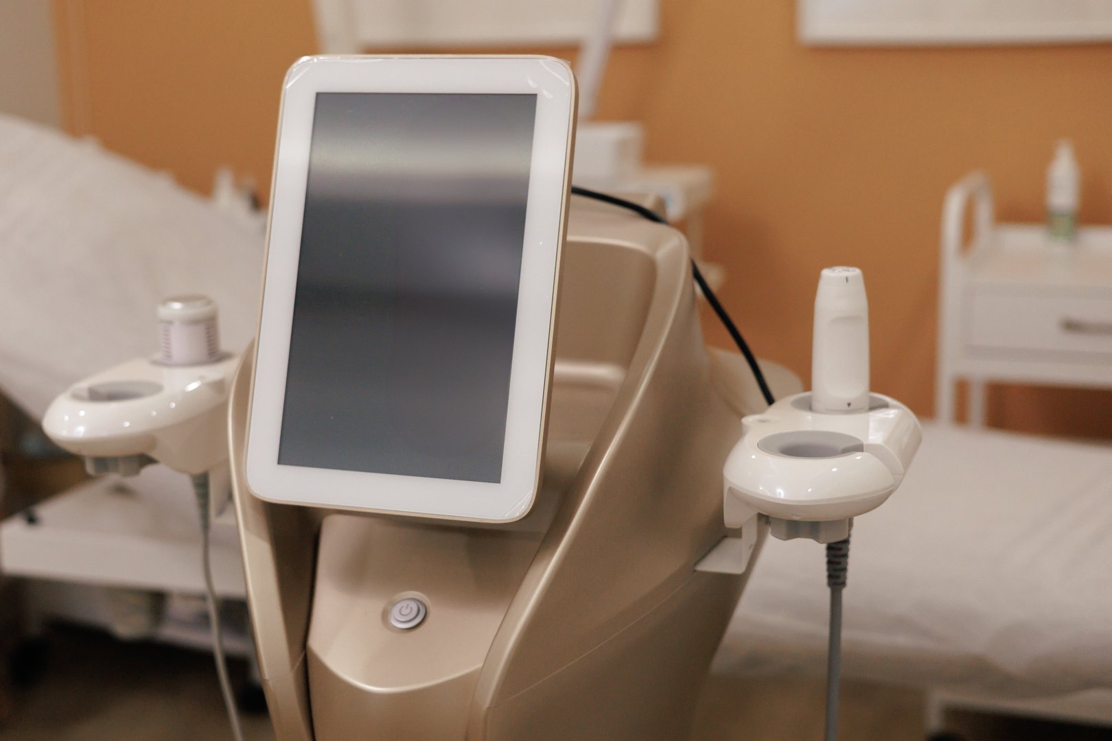 Electric local Cryo Machine in beauty studio. Cryotherapy for skin care and anti-aging procedures