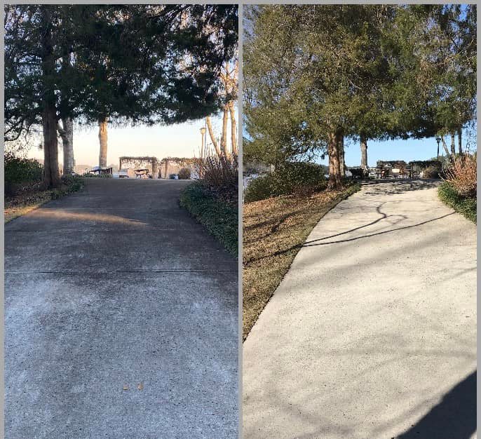 Concrete cleaning transformation results