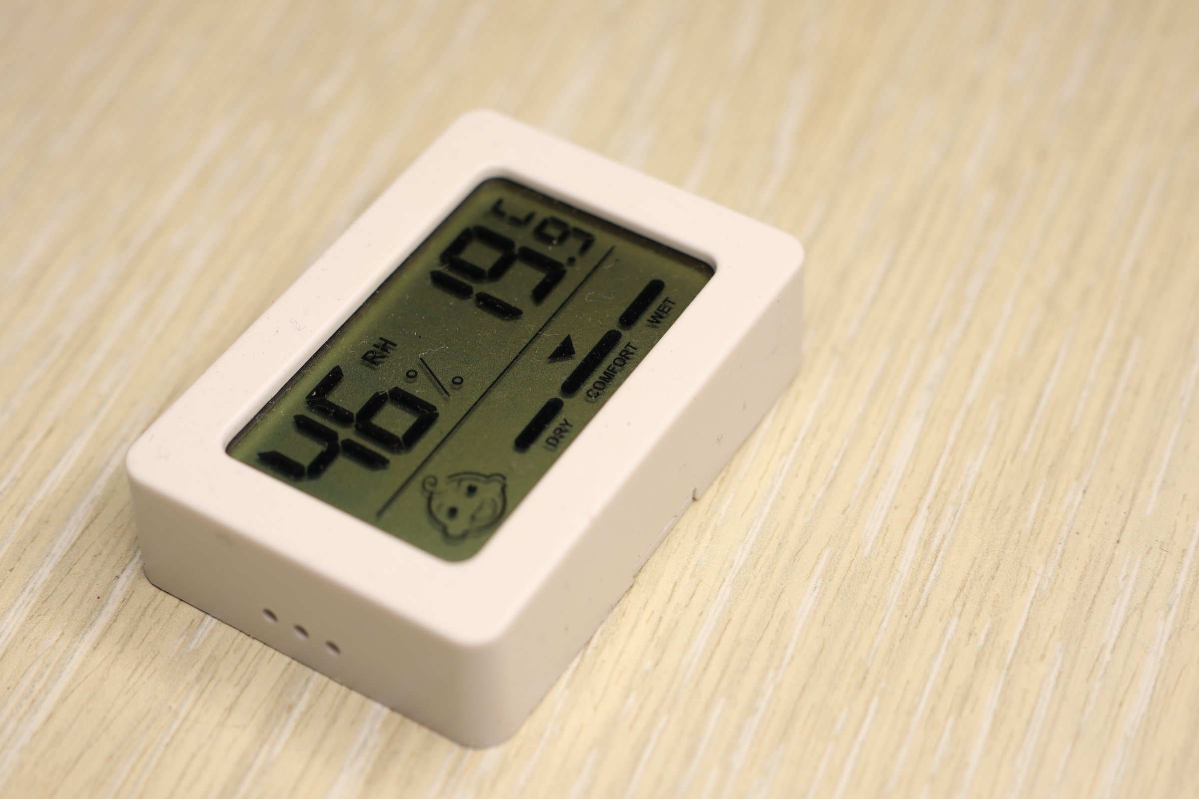 This stylish device accurately displays temperature and humidity levels for effective environmental monitoring