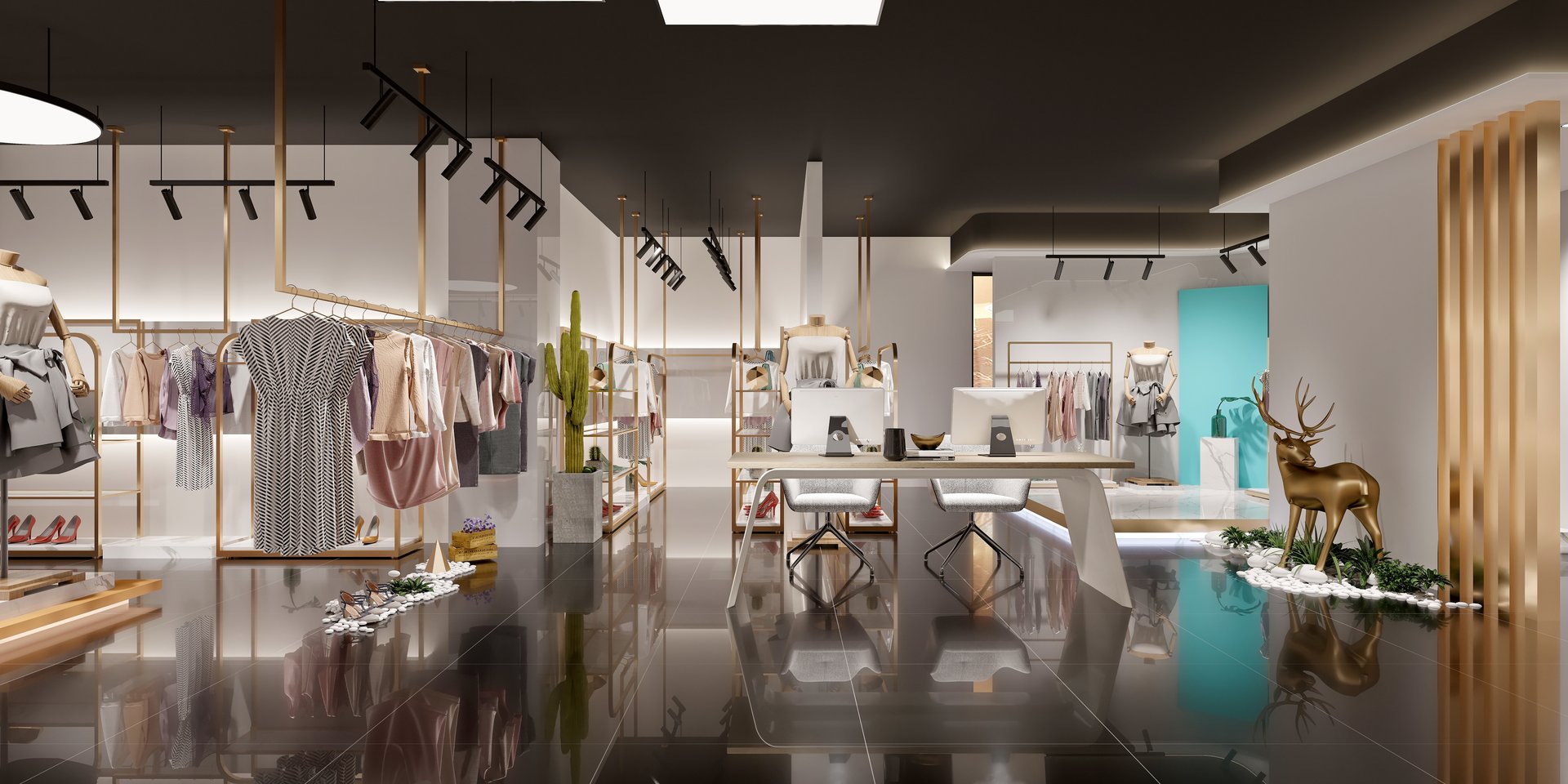 360 degree view cloth shop, fastion store interior