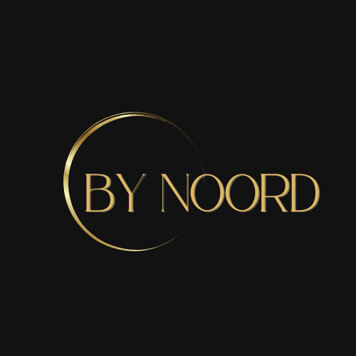 Gold crescent and "BY NORD" text on a black background. The crescent encircles the first letter.