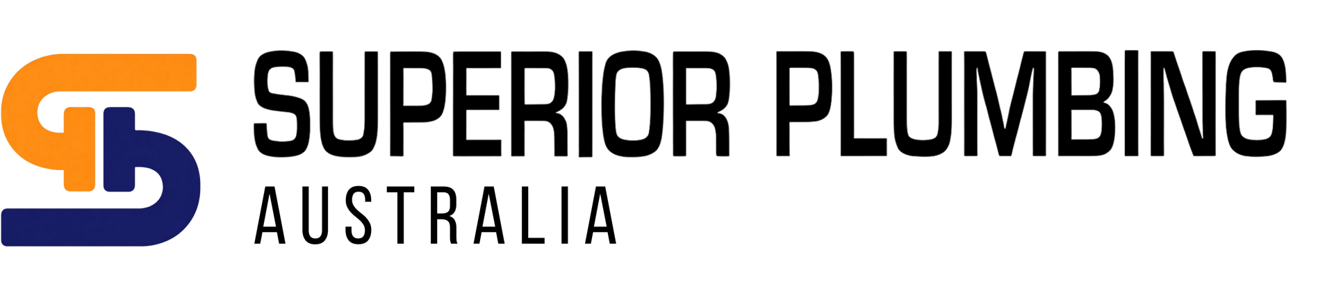 Superior Plumbing Australia Logo Black Text Long V3