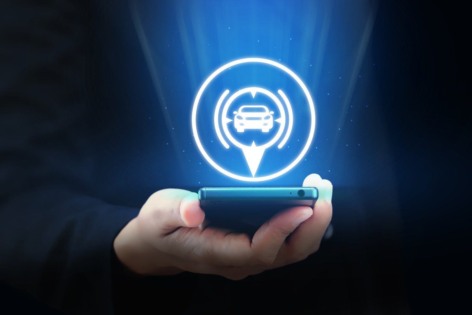 Mobile app tracking interface on smartphone