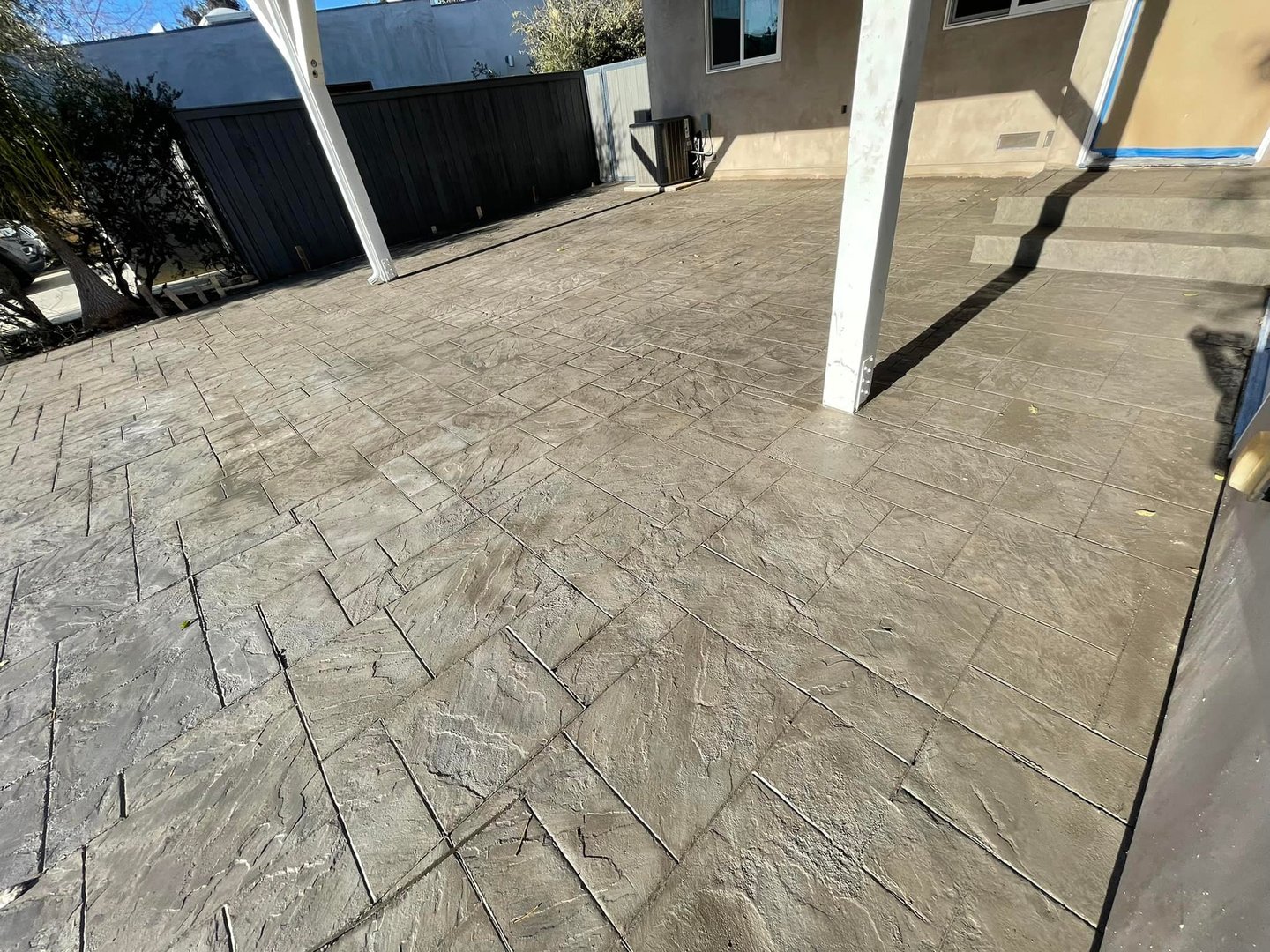 Stamped concrete work by Serrato Builders