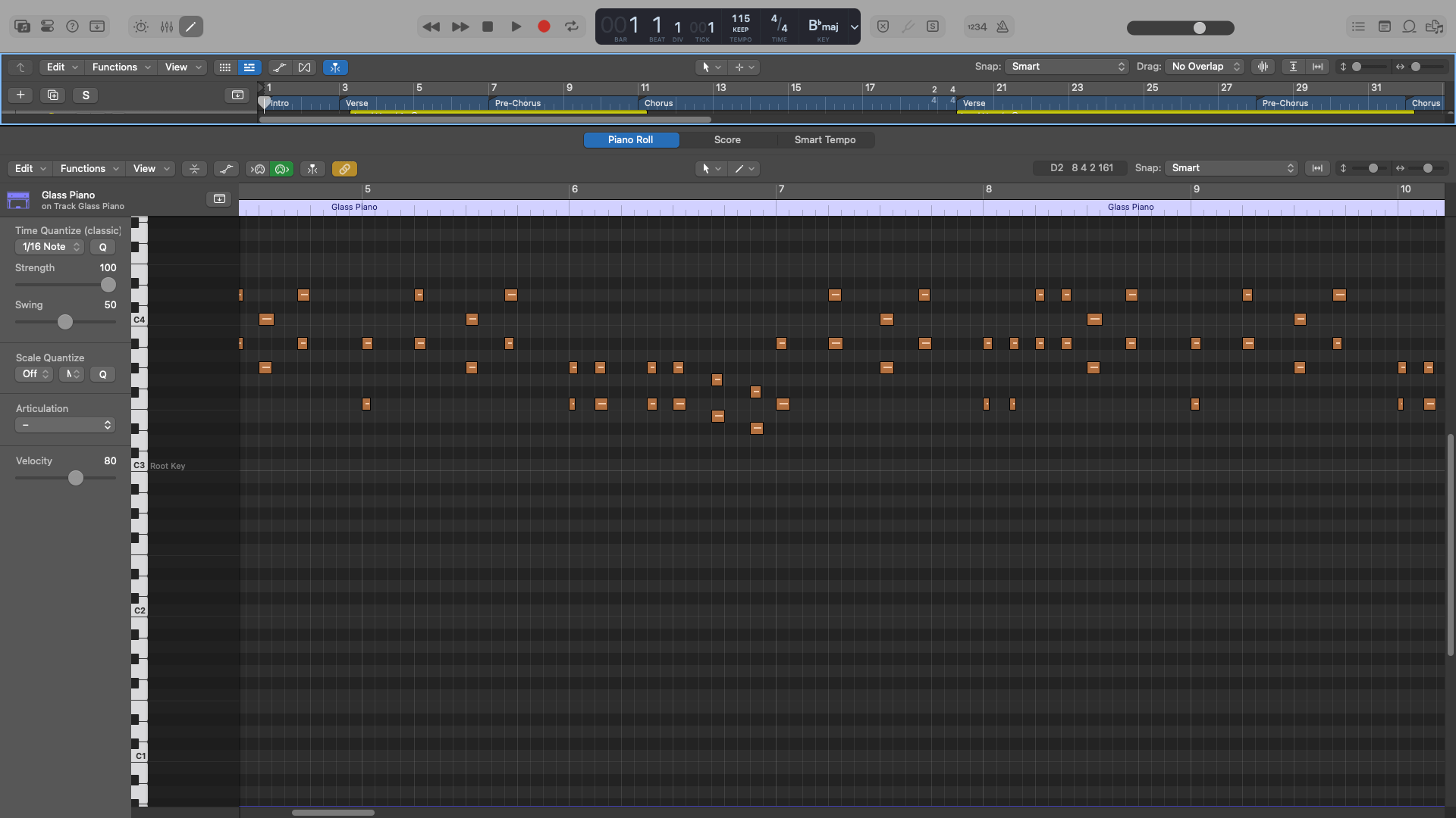 DAW Projekt Ansicht - Arrangement