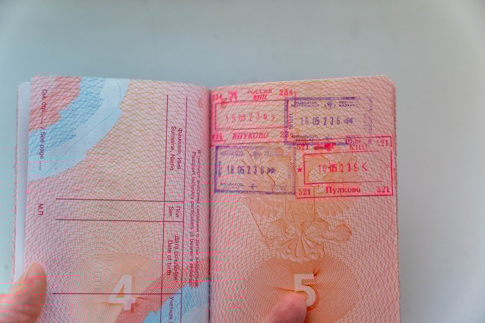 Passport with visa stamps