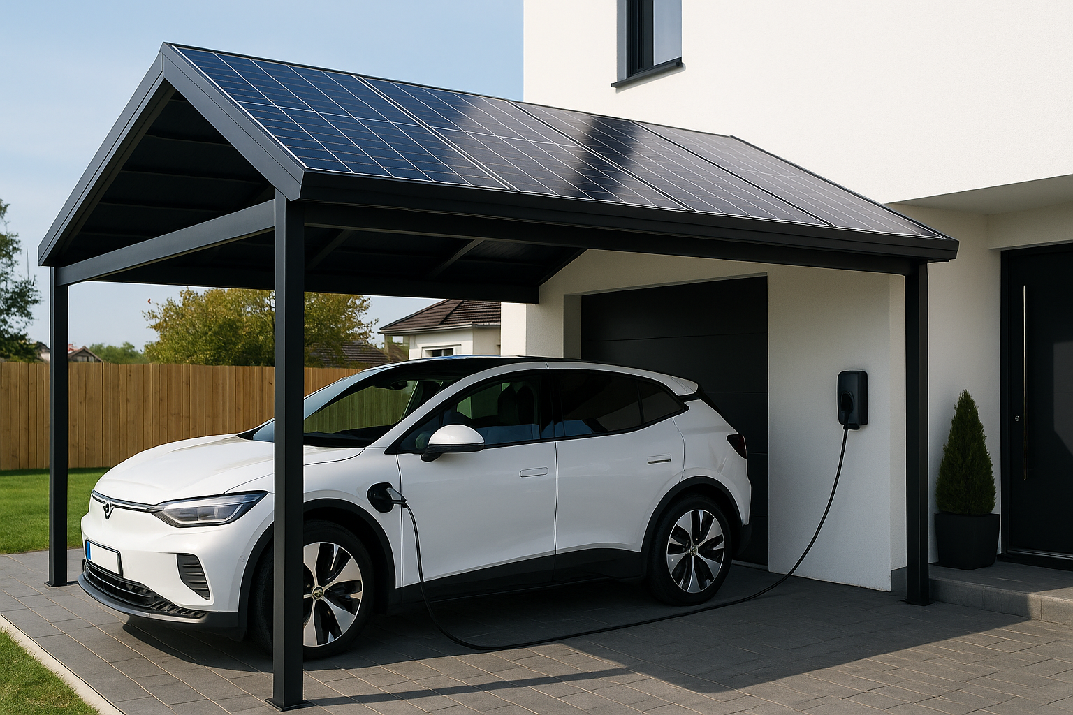 Moderne carport met aluminium constructie voor optimale bescherming van uw auto tegen weersinvloeden - Glas040 Eindhoven
