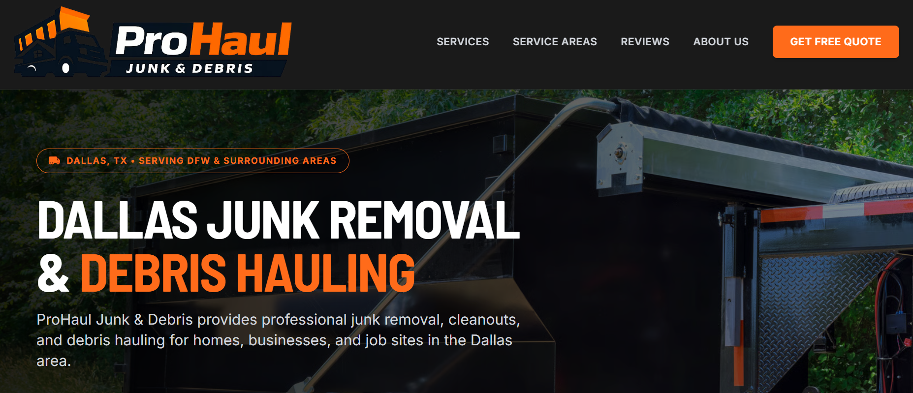 ProHaul Junk & Debris website demo