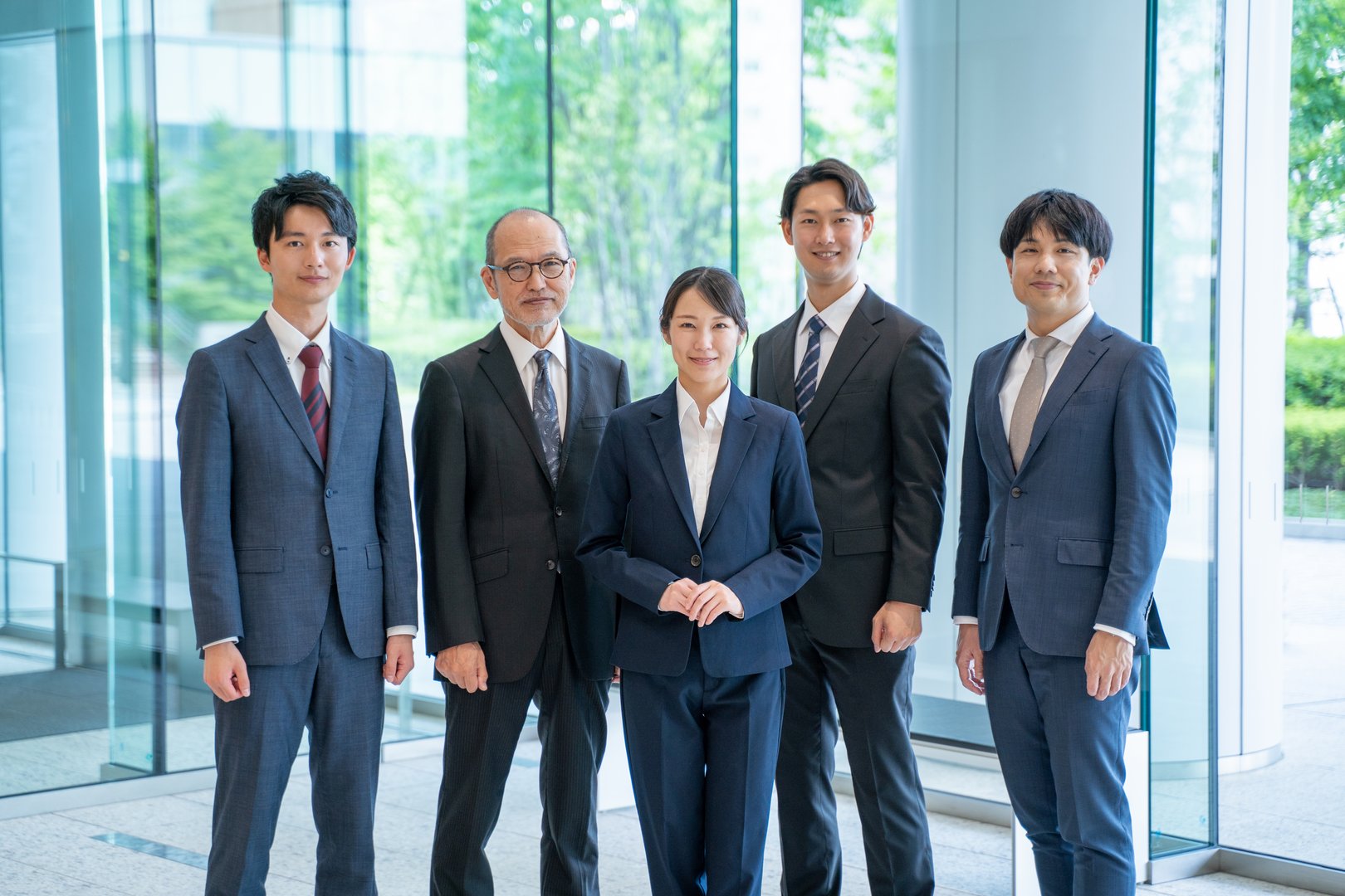 President and male and female businessmen