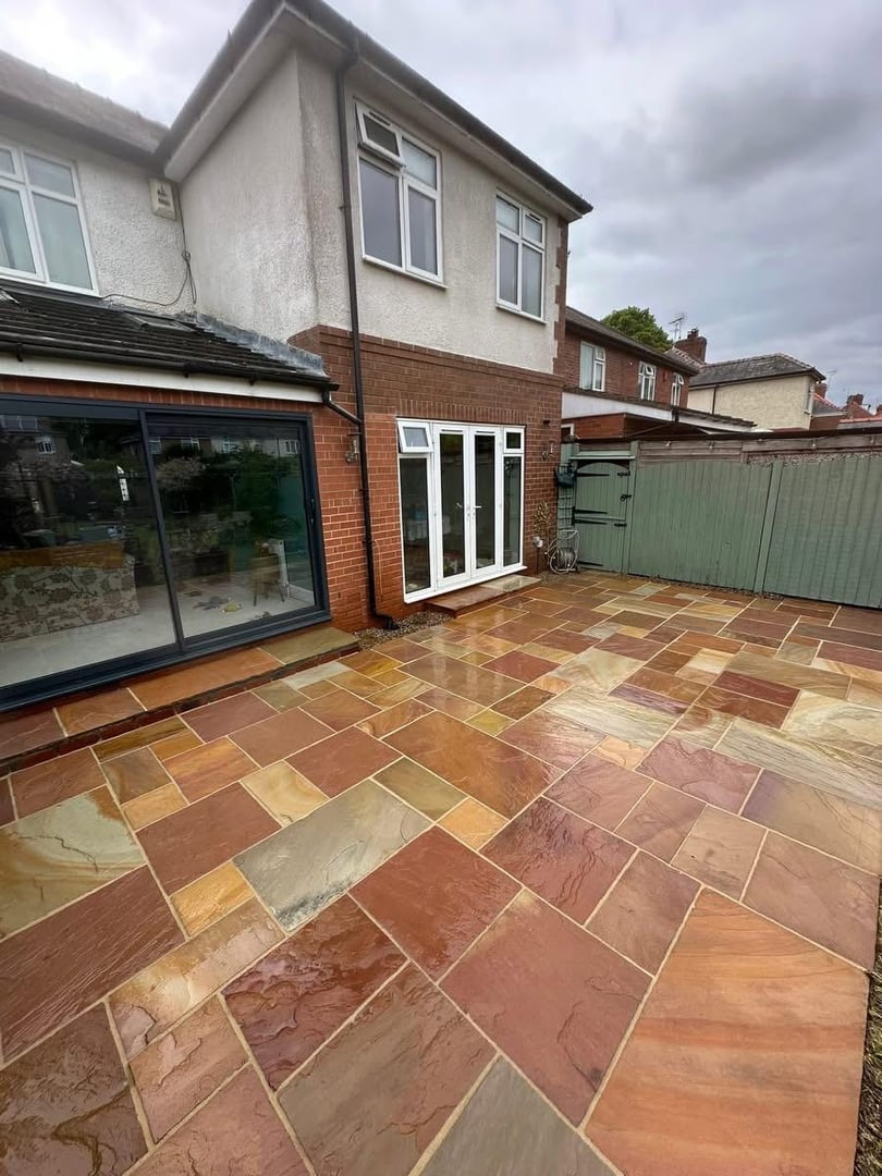 Garden patio after cleaning