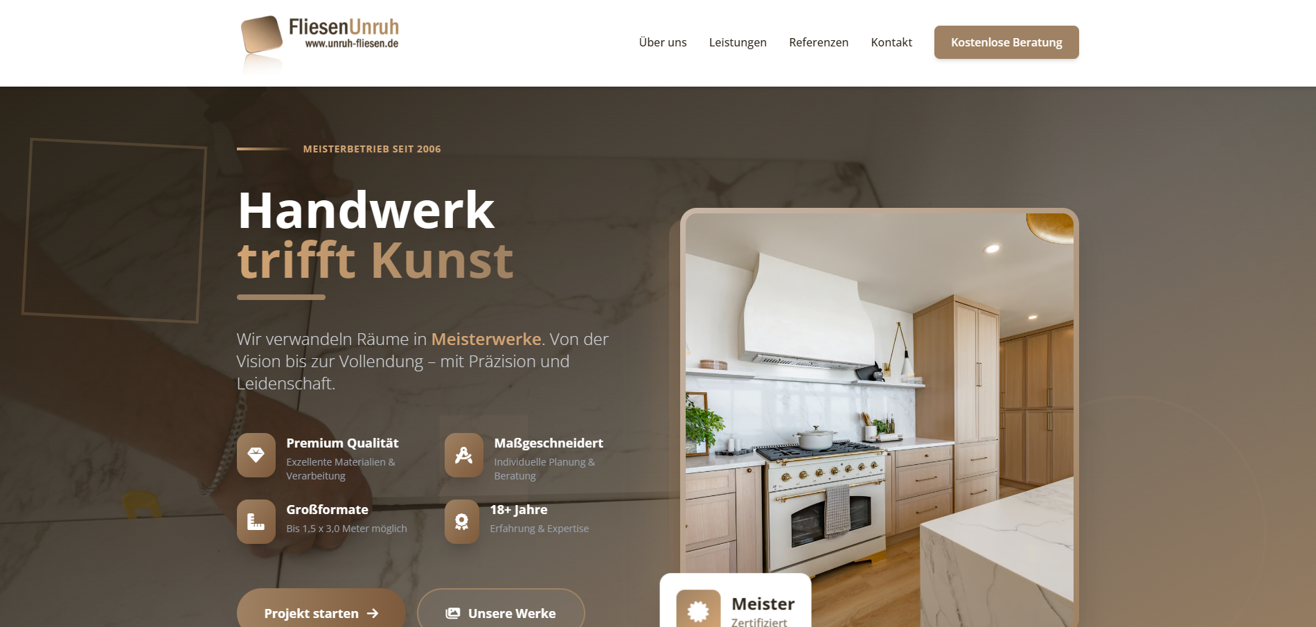 Website Ladrilhador Dortmund Alemanha - Serviços Profissionais de Azulejos