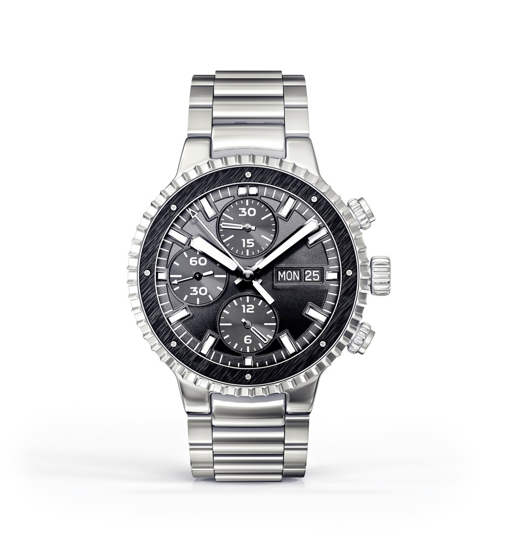 wrist watch. time accessory isolated on white. 3d illustration