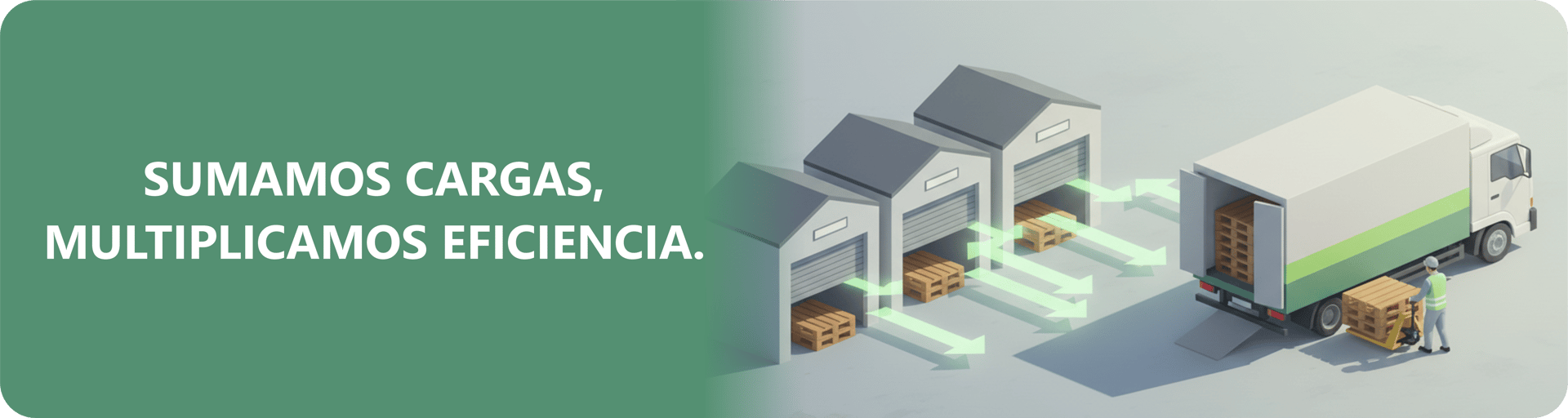 Ilustración del servicio isométrico de distribución de pallets