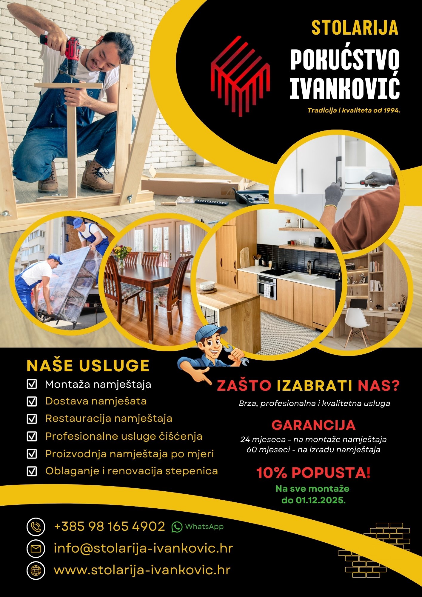 Profesionalne stolarske usluge - cjenik