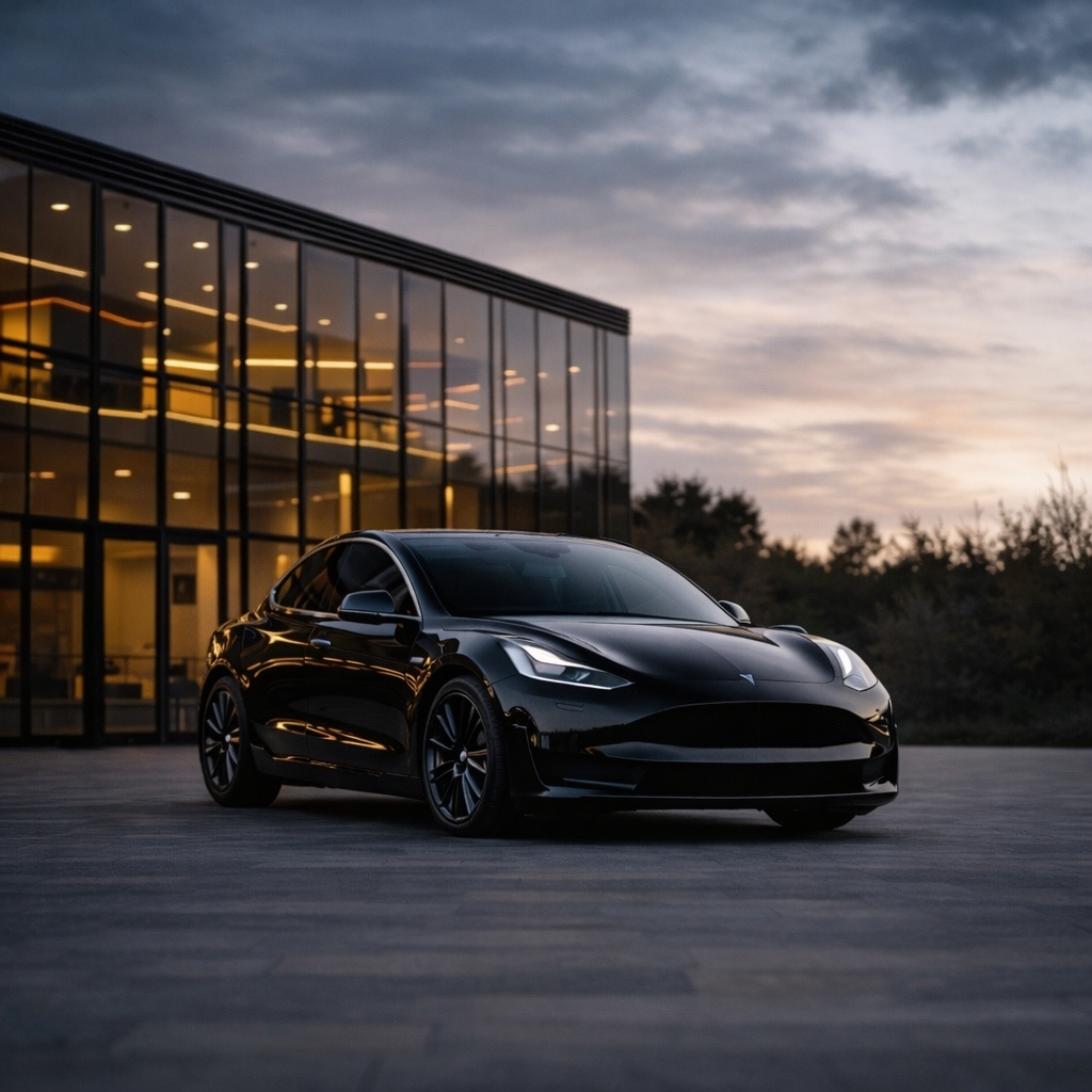 Tesla noir professionnel