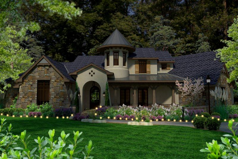 Large flowerbed Christmas lighting mockup