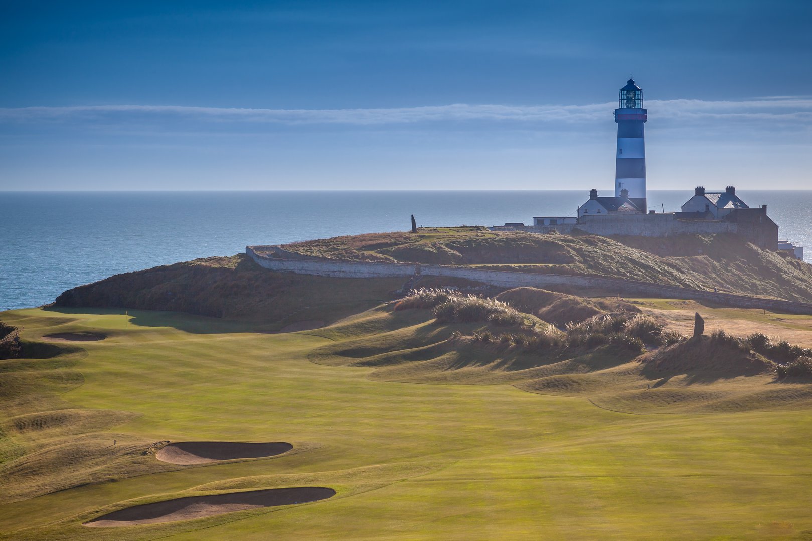 The beautiful golf links at the Old Head Of Kinsale and lighthouse.