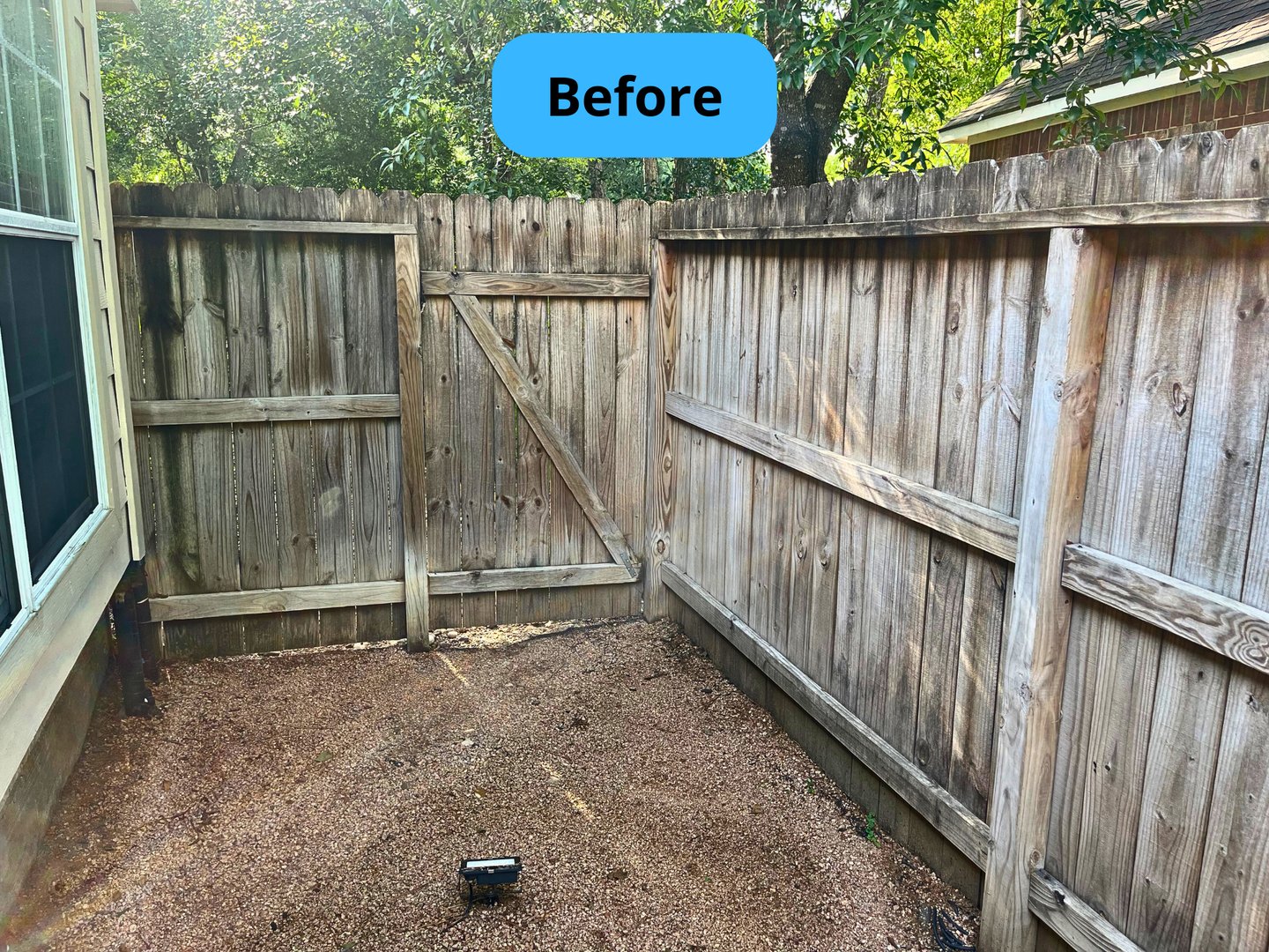 Before fence cleaning