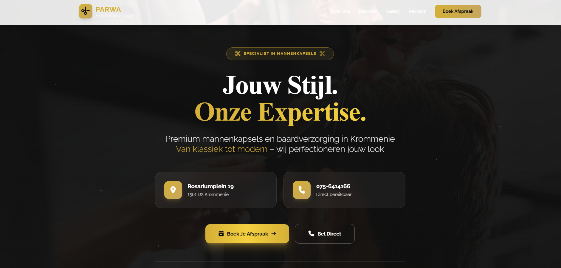 PARWA Barbershop website